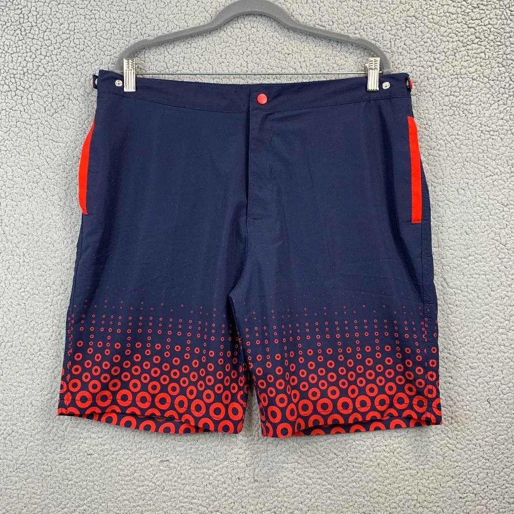 Sec 119 Board Shorts Geometric Ombre Board Shorts Blue Red Mens Size 36